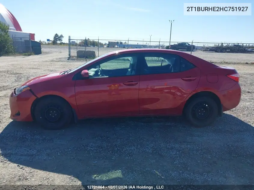 2017 TOYOTA COROLLA VIN 2T1BURHE2HC751927 — фото 15