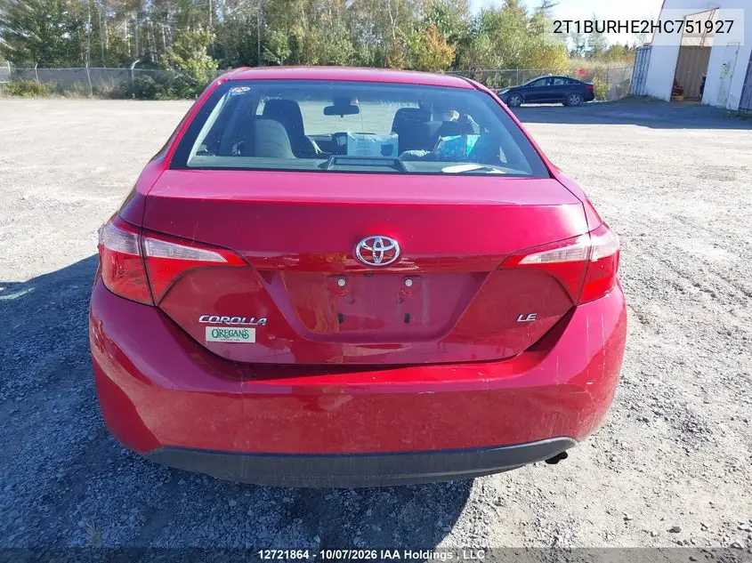 2017 TOYOTA COROLLA VIN 2T1BURHE2HC751927 — фото 17