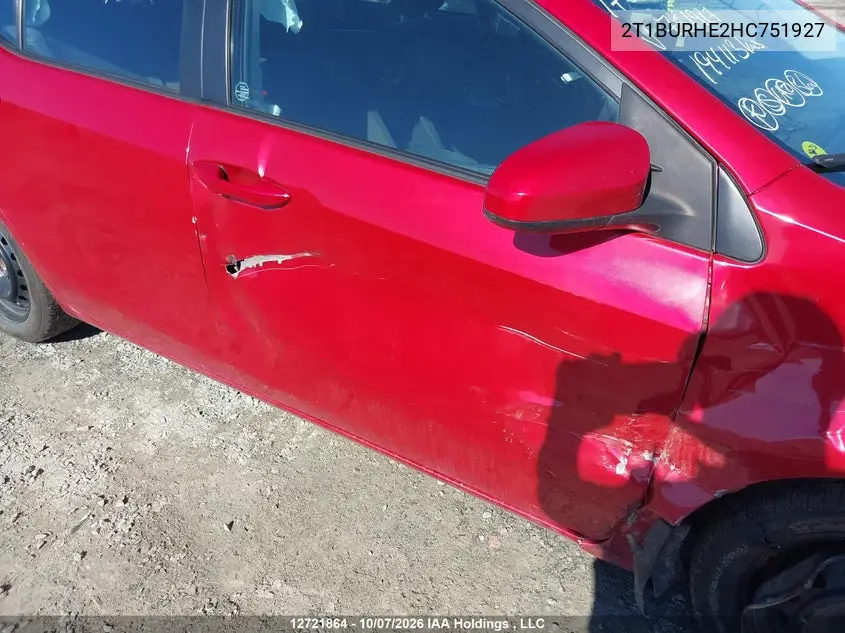 2017 TOYOTA COROLLA VIN 2T1BURHE2HC751927 — фото 19