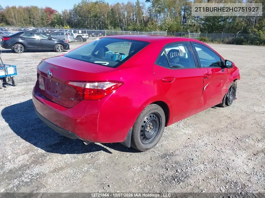 2017 TOYOTA COROLLA VIN 2T1BURHE2HC751927 — фото 4