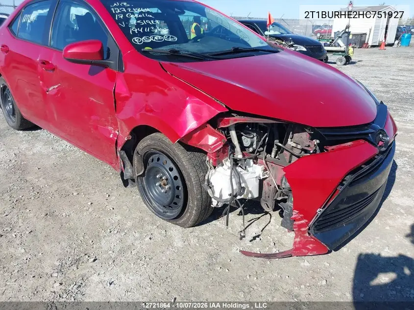 2017 TOYOTA COROLLA VIN 2T1BURHE2HC751927 — фото 6