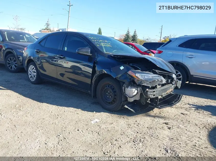 TOYOTA COROLLA 2017, VIN 2T1BURHE7HC798029