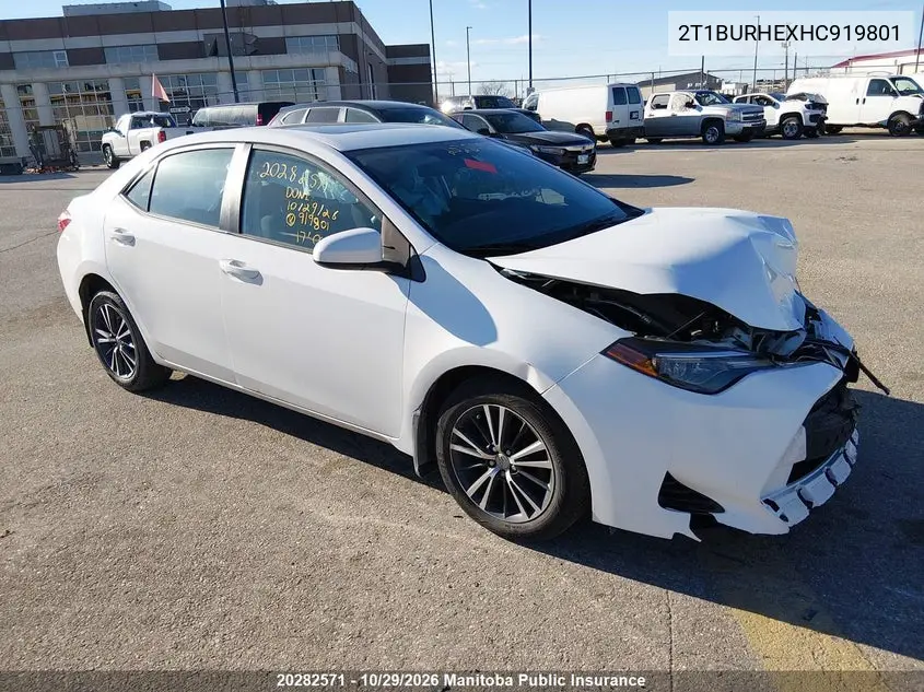 TOYOTA COROLLA 2017, VIN 2T1BURHEXHC919801
