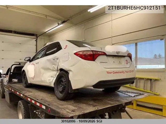 2017 TOYOTA COROLLA VIN 2T1BURHE6HC912151 — фото 3