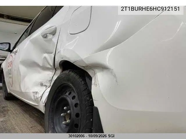 2017 TOYOTA COROLLA VIN 2T1BURHE6HC912151 — фото 6
