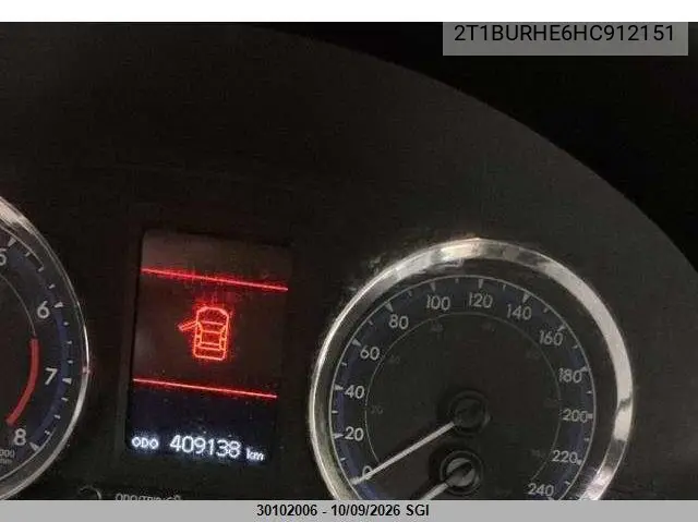 2017 TOYOTA COROLLA VIN 2T1BURHE6HC912151 — фото 7