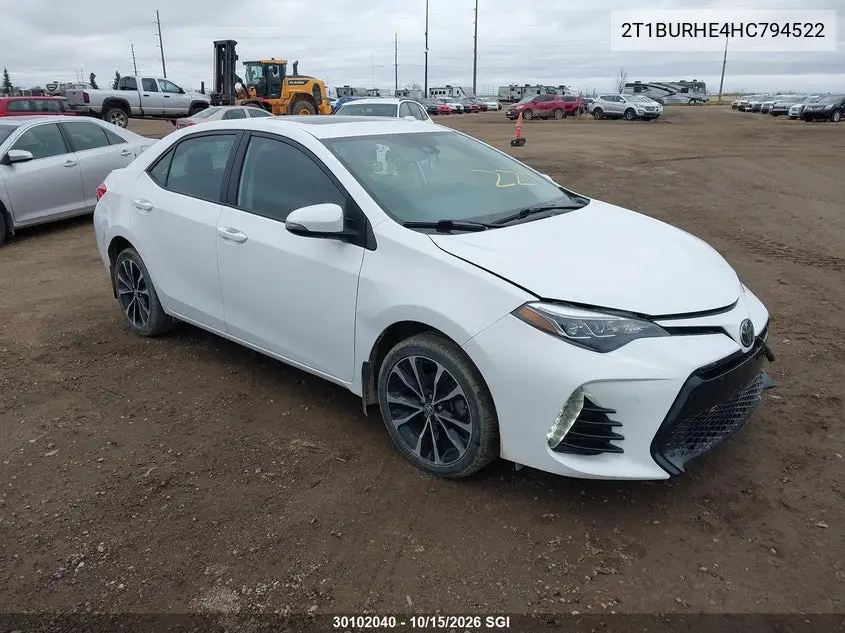 TOYOTA COROLLA 2017, VIN 2T1BURHE4HC794522