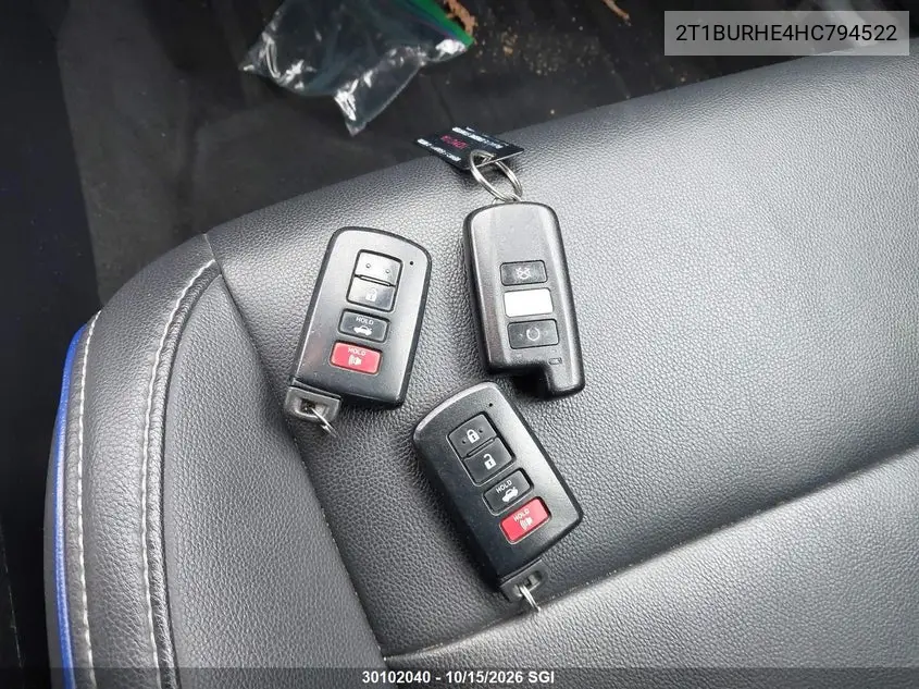 2017 TOYOTA COROLLA VIN 2T1BURHE4HC794522 — фото 11