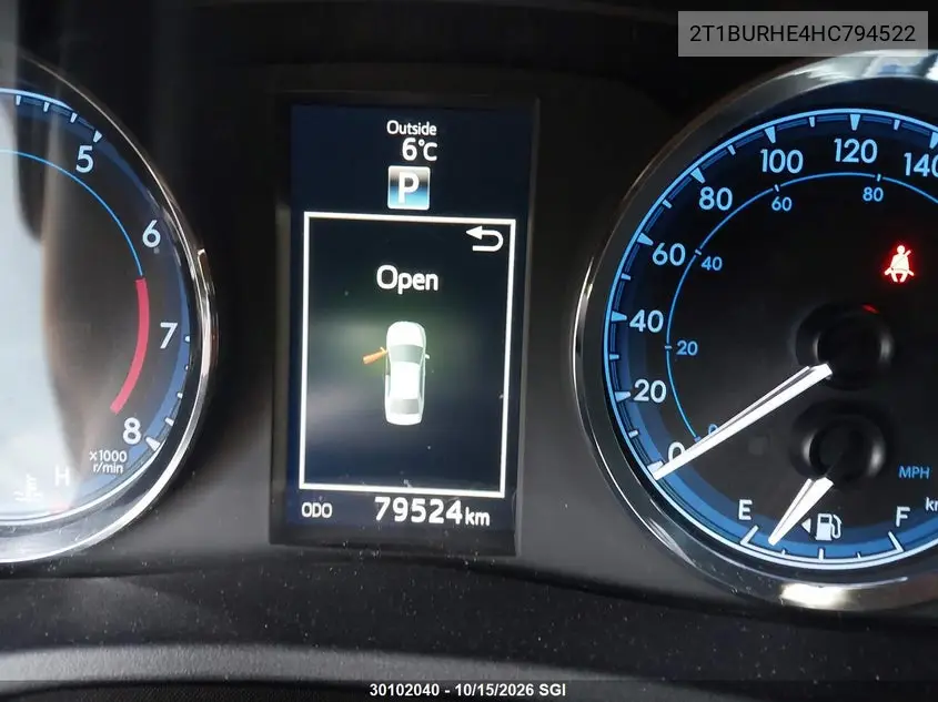 2017 TOYOTA COROLLA VIN 2T1BURHE4HC794522 — фото 16