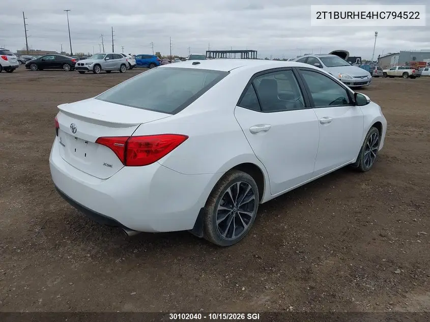 2017 TOYOTA COROLLA VIN 2T1BURHE4HC794522 — фото 4