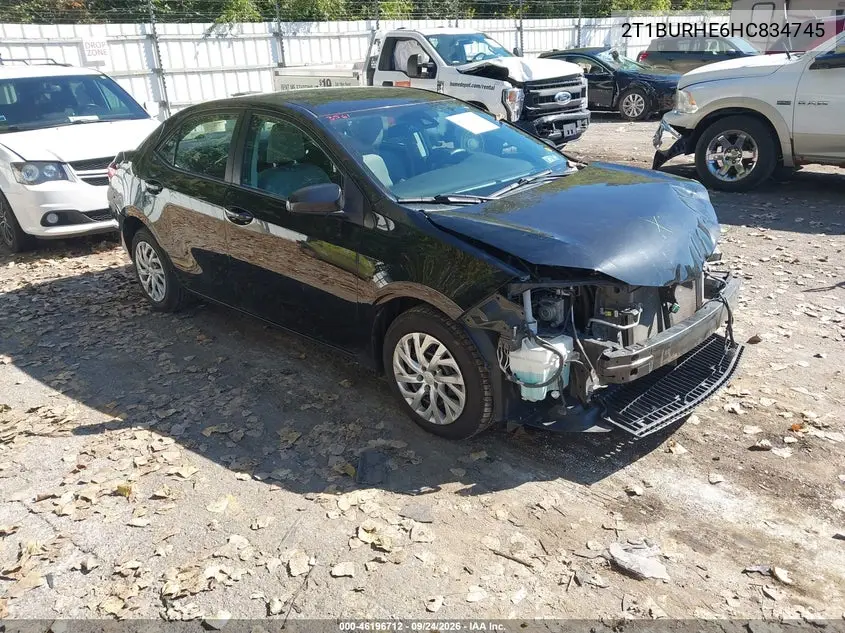 TOYOTA COROLLA 2017, VIN 2T1BURHE6HC834745