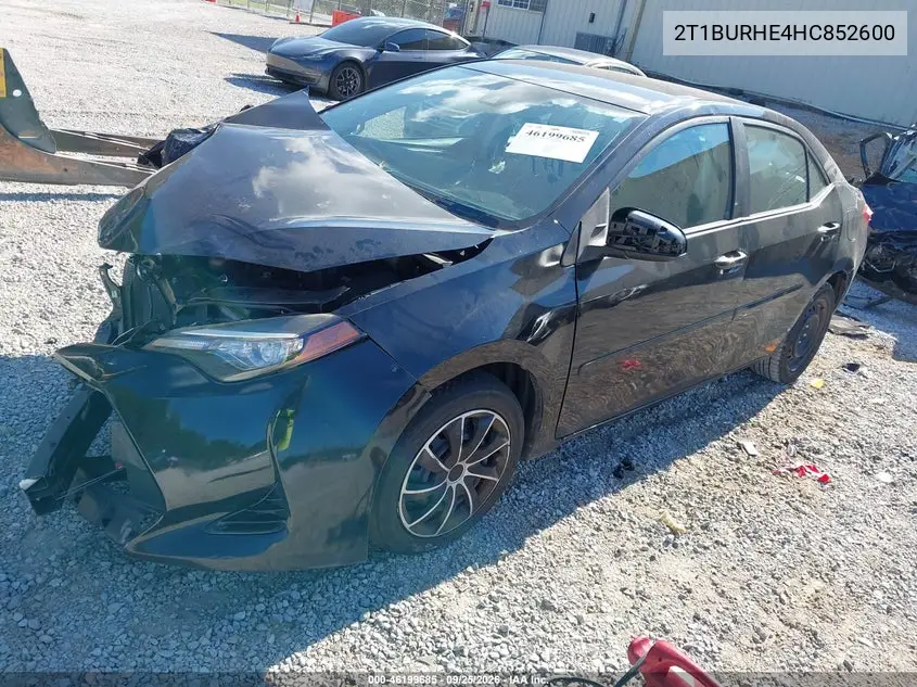 2017 TOYOTA COROLLA VIN 2T1BURHE4HC852600 — фото 2