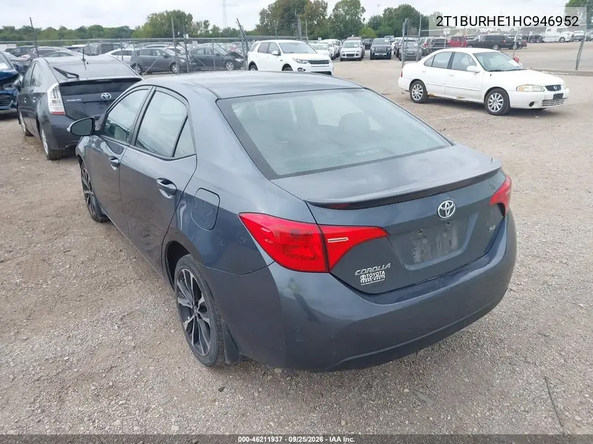2017 TOYOTA COROLLA VIN 2T1BURHE1HC946952 — фото 3