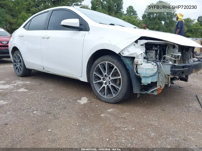 TOYOTA COROLLA 2017, VIN 5YFBURHE6HP720230