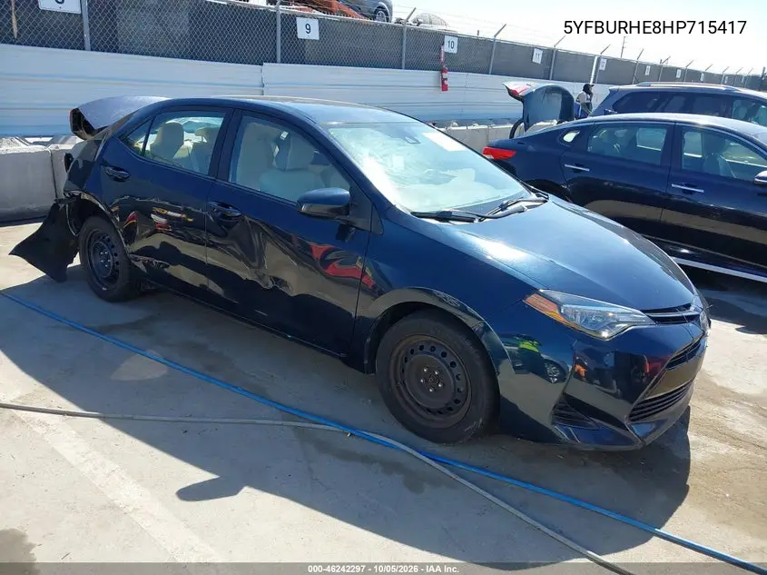 TOYOTA COROLLA 2017, VIN 5YFBURHE8HP715417