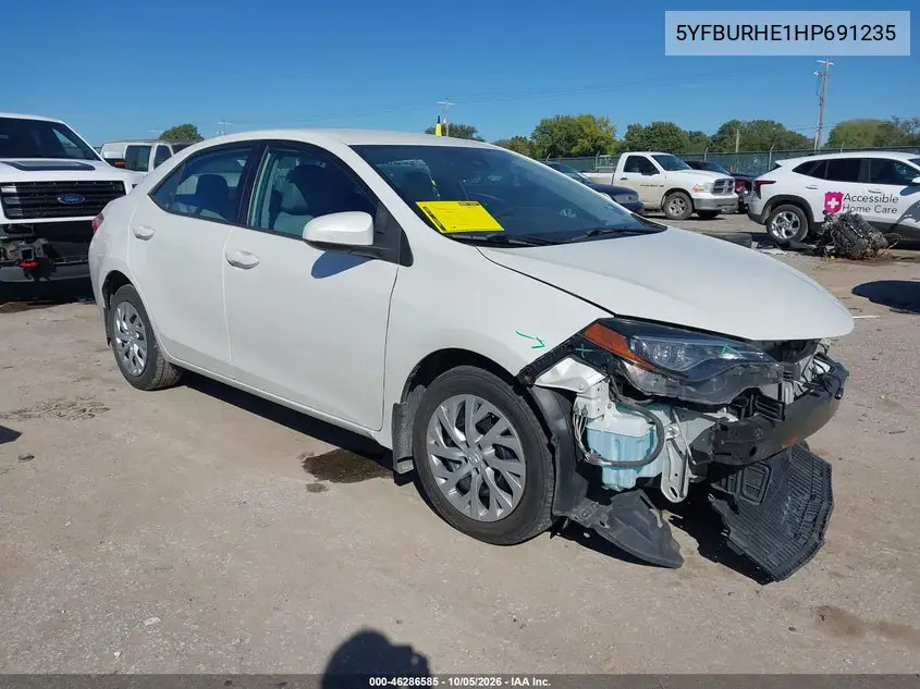 TOYOTA COROLLA 2017, VIN 5YFBURHE1HP691235