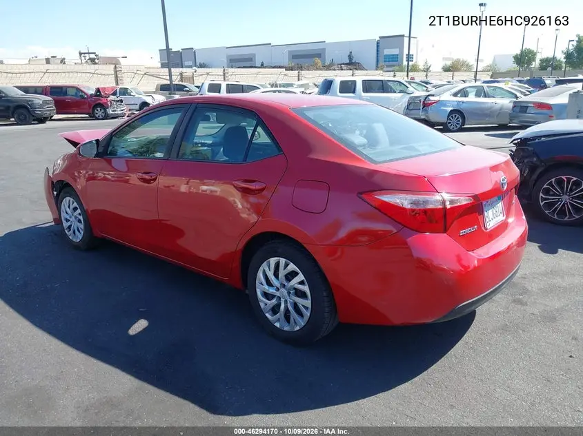 2017 TOYOTA COROLLA VIN 2T1BURHE6HC926163 — фото 3