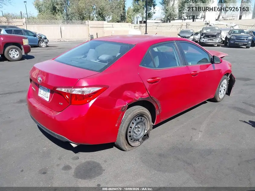 2017 TOYOTA COROLLA VIN 2T1BURHE6HC926163 — фото 4