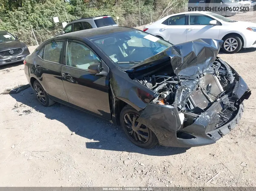 TOYOTA COROLLA 2017, VIN 5YFBURHE6HP602503