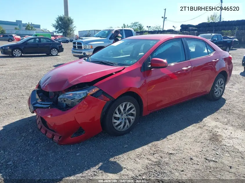2017 TOYOTA COROLLA VIN 2T1BURHE5HC946520 — фото 2