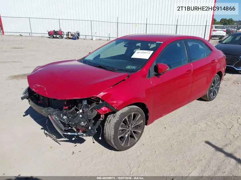 2017 TOYOTA COROLLA VIN 2T1BURHE2HC914866 — фото 2