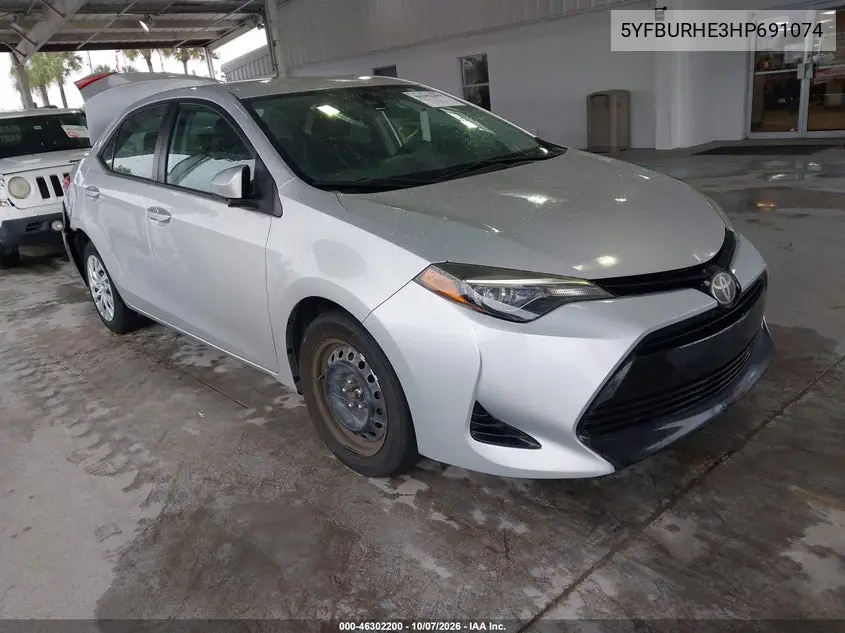 TOYOTA COROLLA 2017, VIN 5YFBURHE3HP691074