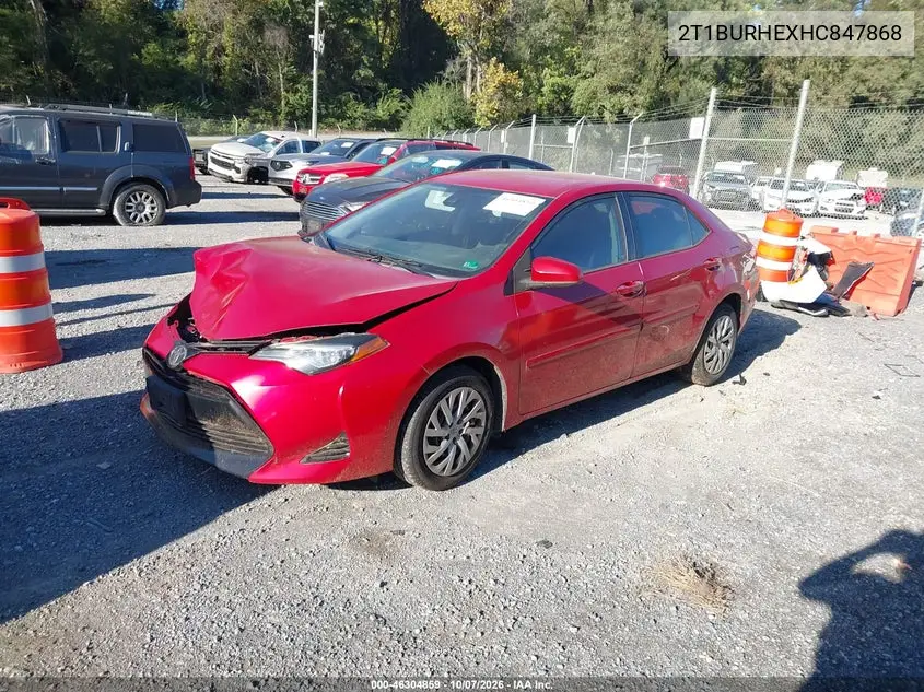 2017 TOYOTA COROLLA VIN 2T1BURHEXHC847868 — фото 2