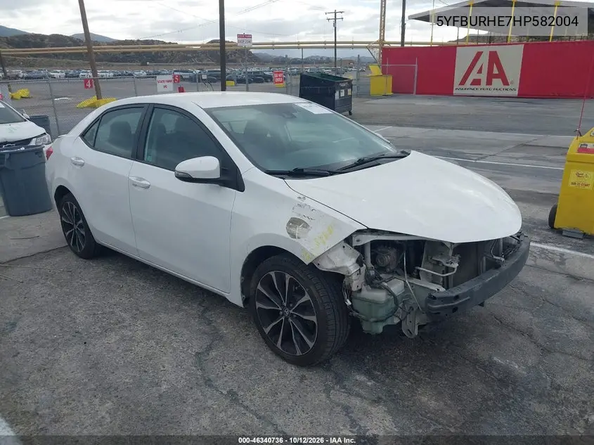 TOYOTA COROLLA 2017, VIN 5YFBURHE7HP582004