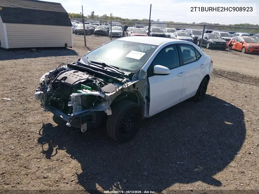 2017 TOYOTA COROLLA VIN 2T1BURHE2HC908923 — фото 2