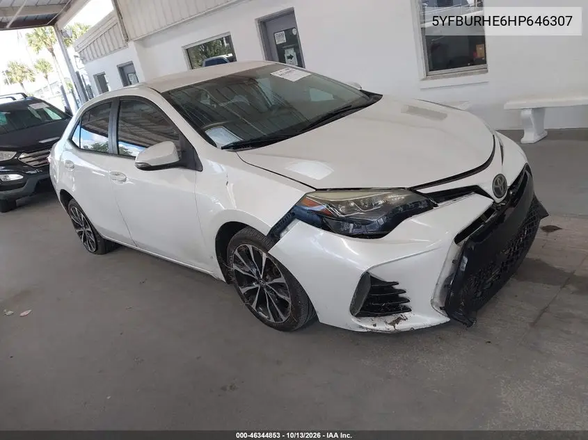 TOYOTA COROLLA 2017, VIN 5YFBURHE6HP646307