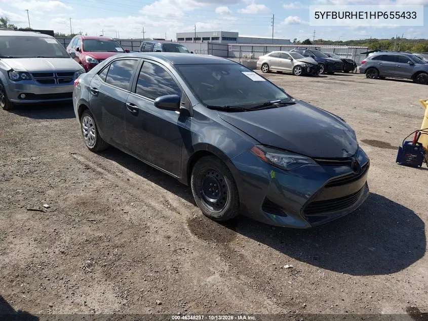 TOYOTA COROLLA 2017, VIN 5YFBURHE1HP655433