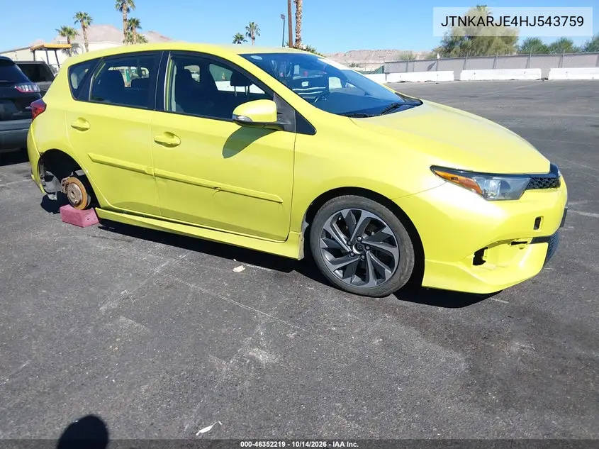 TOYOTA COROLLA 2017, VIN JTNKARJE4HJ543759