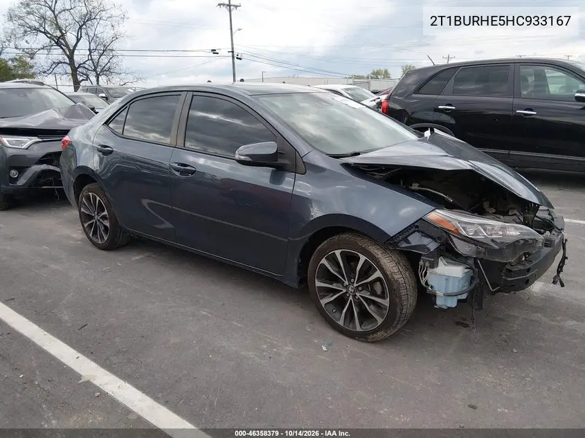 TOYOTA COROLLA 2017, VIN 2T1BURHE5HC933167