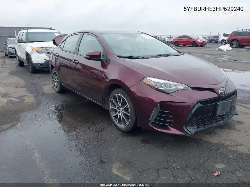 TOYOTA COROLLA 2017, VIN 5YFBURHE3HP629240