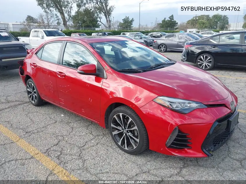 TOYOTA COROLLA 2017, VIN 5YFBURHEXHP594762