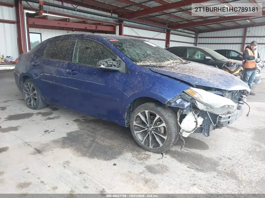 TOYOTA COROLLA 2017, VIN 2T1BURHE1HC789181