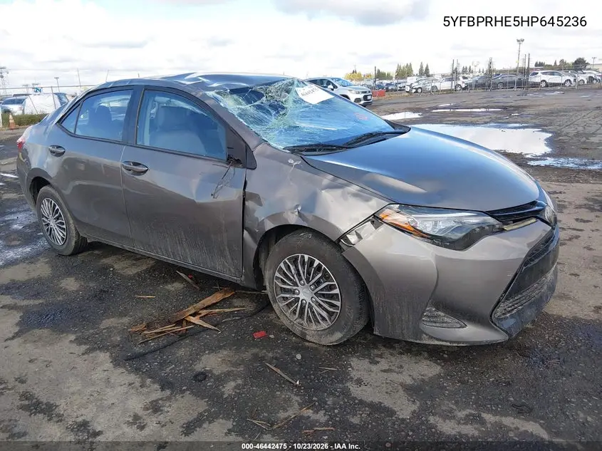 TOYOTA COROLLA 2017, VIN 5YFBPRHE5HP645236