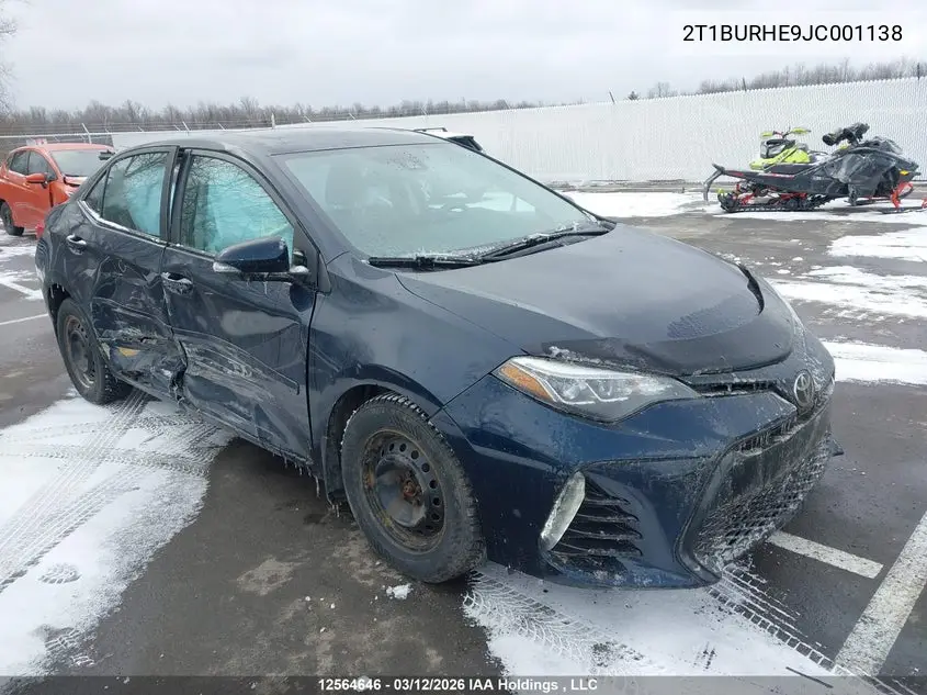TOYOTA COROLLA 2018, VIN 2T1BURHE9JC001138