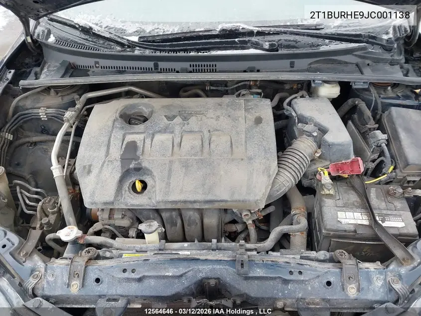 2018 TOYOTA COROLLA VIN 2T1BURHE9JC001138 — фото 10