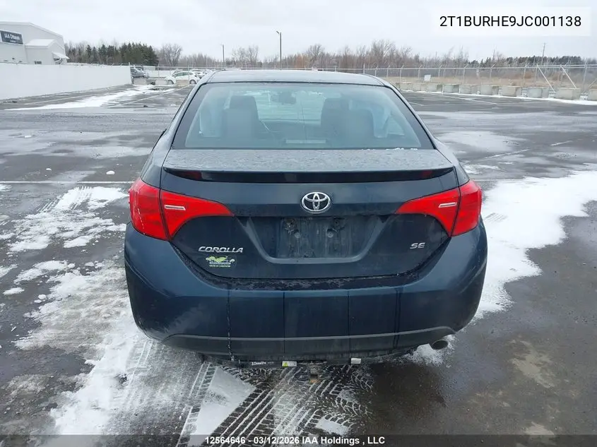 2018 TOYOTA COROLLA VIN 2T1BURHE9JC001138 — фото 16
