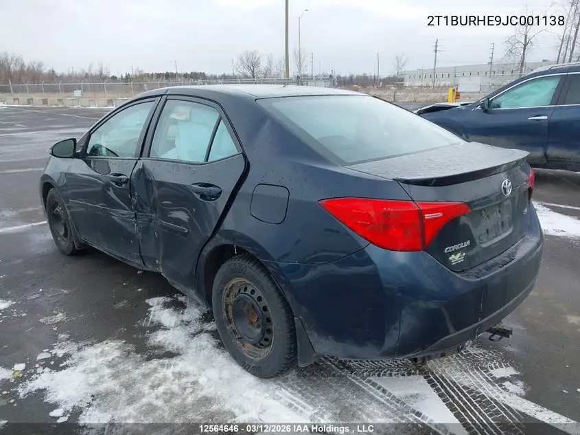 2018 TOYOTA COROLLA VIN 2T1BURHE9JC001138 — фото 3