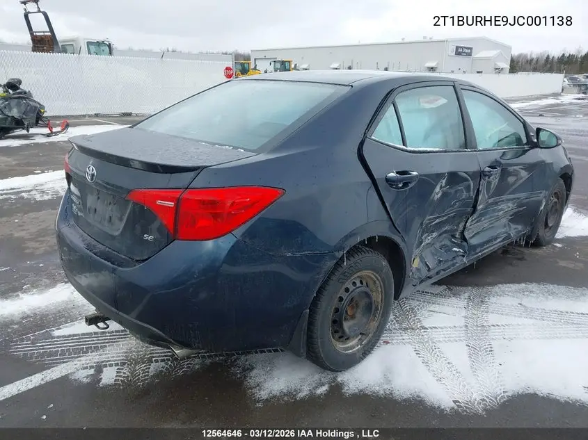 2018 TOYOTA COROLLA VIN 2T1BURHE9JC001138 — фото 4