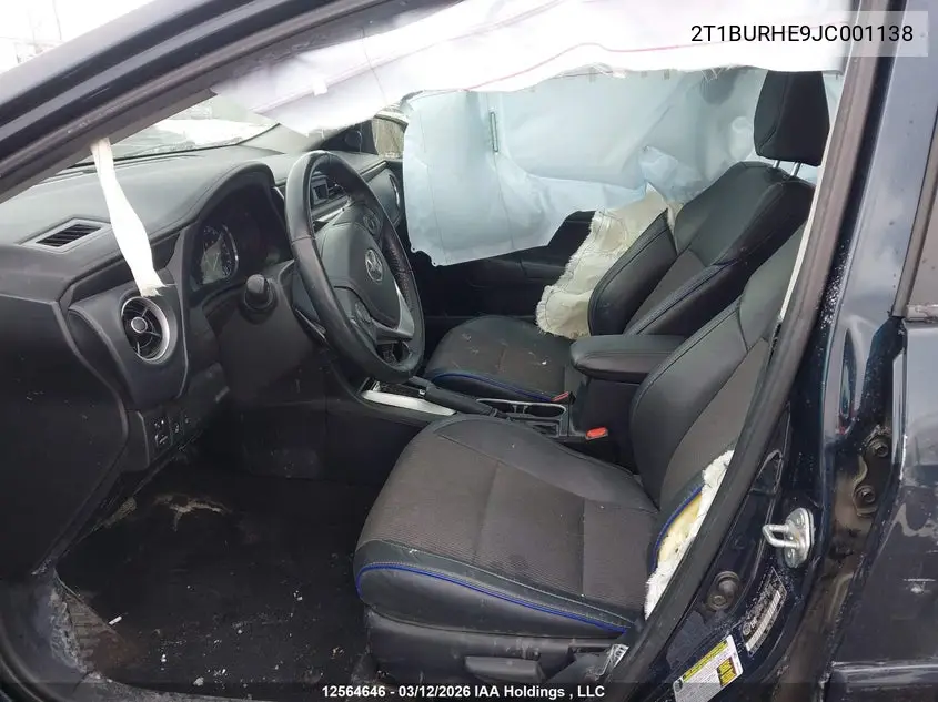 2018 TOYOTA COROLLA VIN 2T1BURHE9JC001138 — фото 5