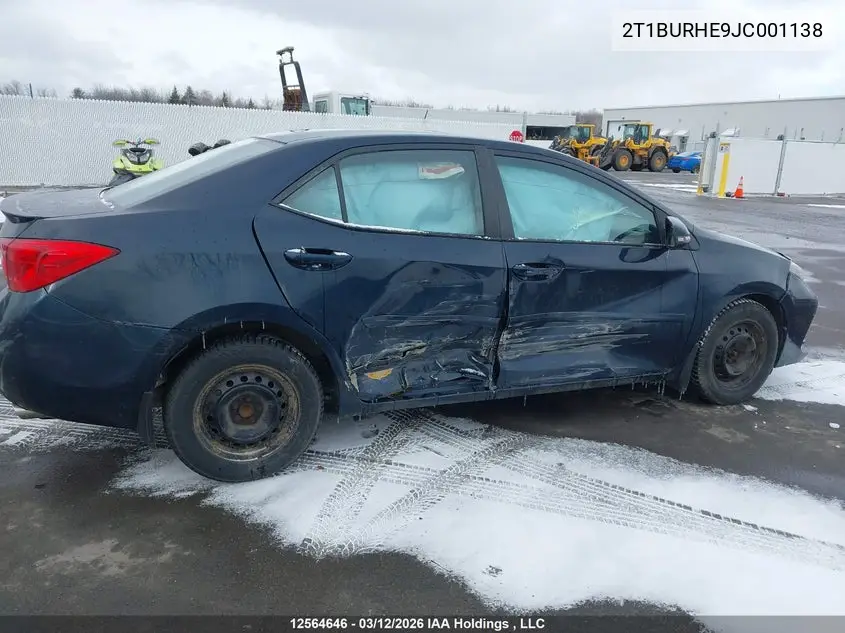 2018 TOYOTA COROLLA VIN 2T1BURHE9JC001138 — фото 6