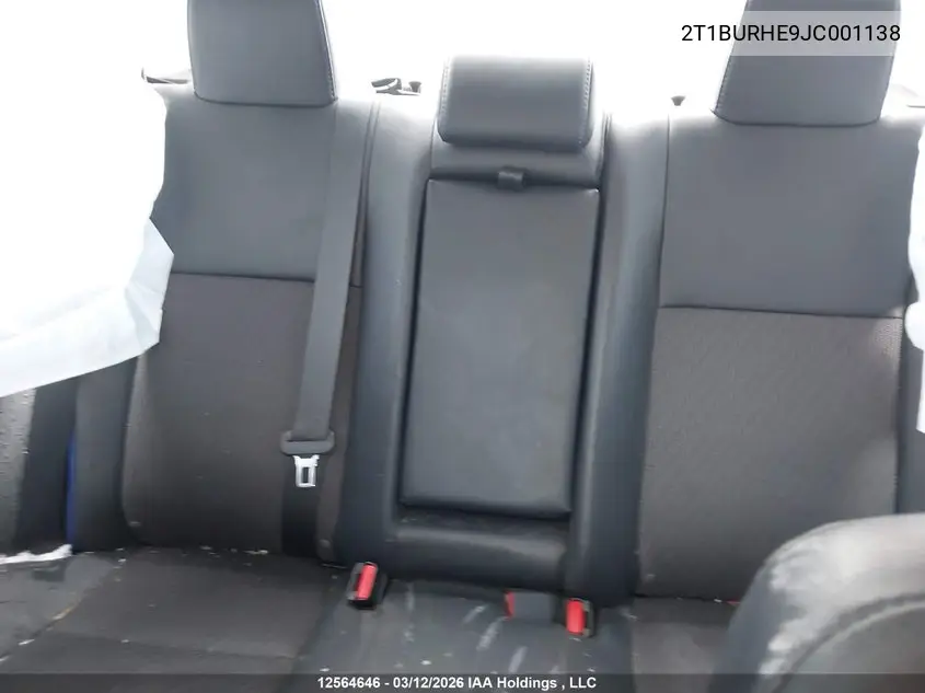 2018 TOYOTA COROLLA VIN 2T1BURHE9JC001138 — фото 8