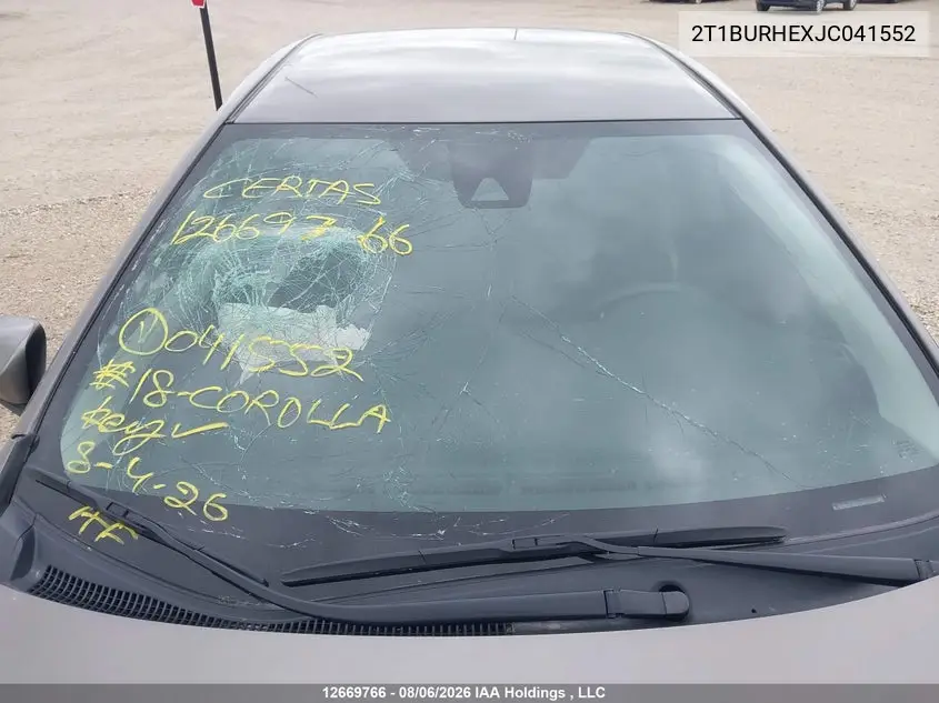 2018 TOYOTA COROLLA VIN 2T1BURHEXJC041552 — фото 18
