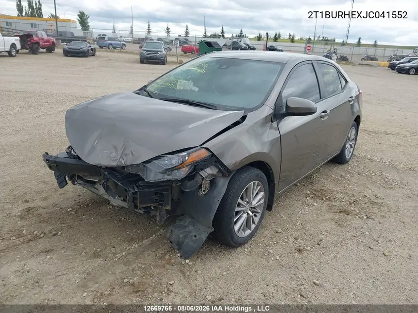 2018 TOYOTA COROLLA VIN 2T1BURHEXJC041552 — фото 2