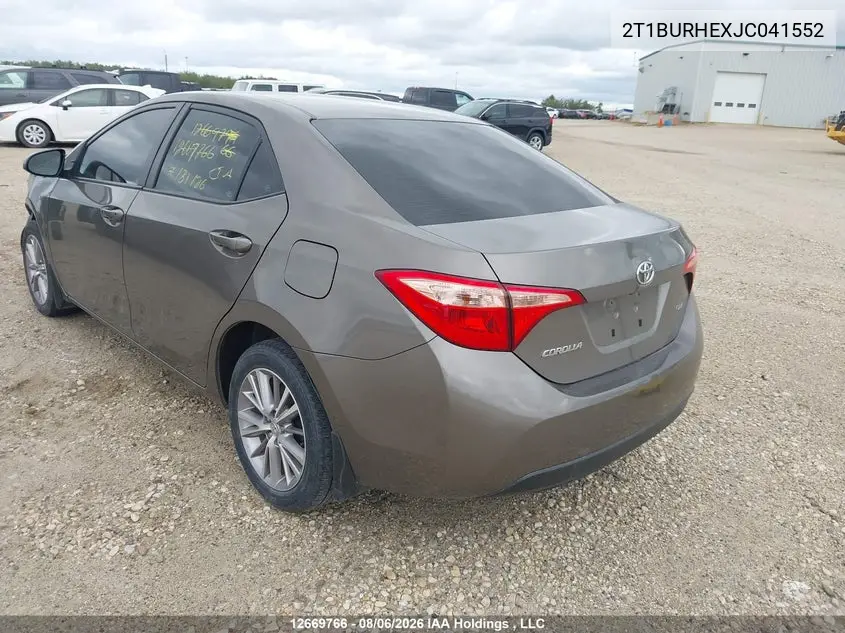 2018 TOYOTA COROLLA VIN 2T1BURHEXJC041552 — фото 3