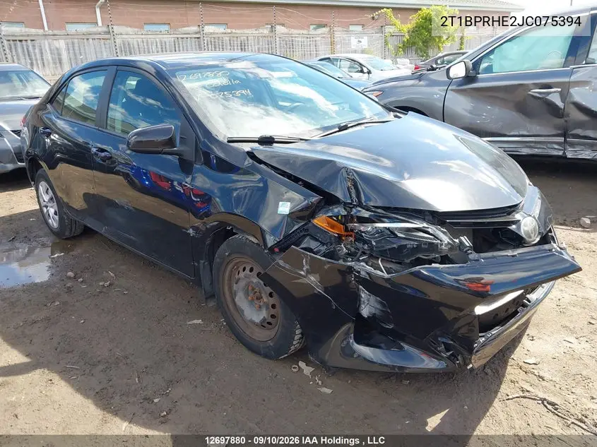 TOYOTA COROLLA 2018, VIN 2T1BPRHE2JC075394