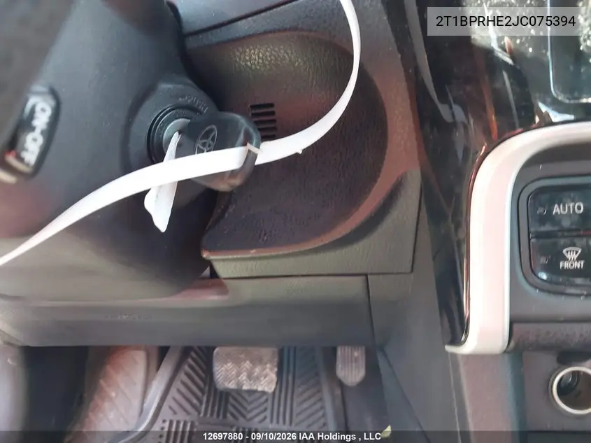 2018 TOYOTA COROLLA VIN 2T1BPRHE2JC075394 — фото 11